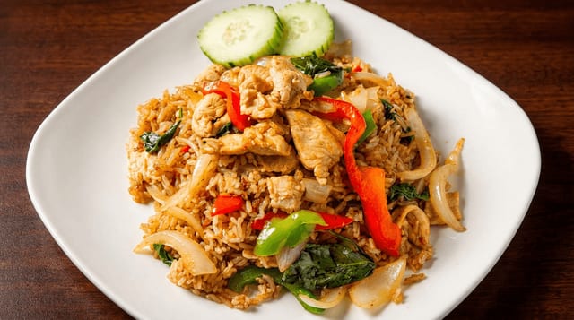 Spicy Basil Fried Rice.