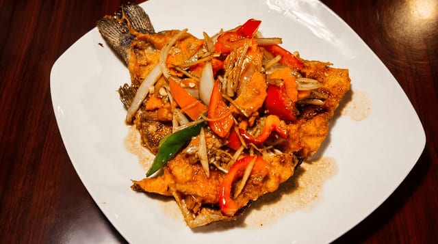 Fried Fish with Ginger Sauce.